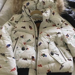 White Teddy bear down puffer jacket size 165/M
